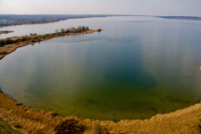 Vue aérienne de Zones riveraines sur la zone du lac Ammersee à Dießen sur Ammersee à Ammersee dans le département Bavière, Allemagne
