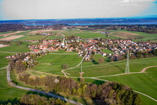 Vue aérienne de Quartier Traubing in Tutzing dans le département Bavière, Allemagne
