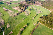 Vue aérienne de Terrains de golf Golf Club Tutzing à le quartier Traubing in Tutzing dans le département Bavière, Allemagne
