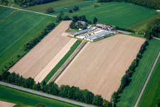 Vue aérienne de Cour du mauvais cœur à le quartier Neulauterburg in Berg dans le département Rhénanie-Palatinat, Allemagne