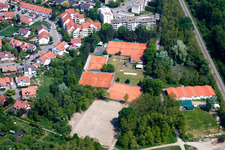 Vue aérienne de Courts de tennis à Jockgrim dans le département Rhénanie-Palatinat, Allemagne