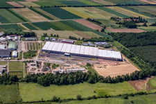 Nouveau centre logistique à Horstring à le quartier Minderslachen in Kandel dans le département Rhénanie-Palatinat, Allemagne depuis l'avion