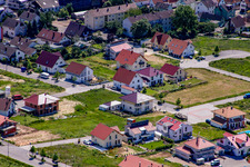 Sur la haute piste à Kandel dans le département Rhénanie-Palatinat, Allemagne depuis l'avion