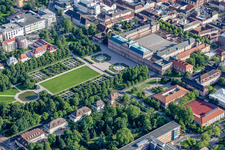 Vue aérienne de Château - Résidence Palace Rastatt sur Herrenstraße dans le quartier Rastatt-Innenstadt à Rastatt dans le département Bade-Wurtemberg, Allemagne
