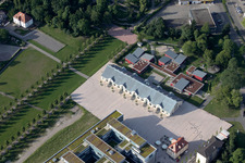 Vue aérienne de Parc du château avec manège à Rastatt dans le département Bade-Wurtemberg, Allemagne