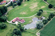 Vue aérienne de Leutenheim dans le département Bas Rhin, France