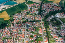Photographie aérienne de Sainte-Gertrude, rue Lower Main à Leimersheim dans le département Rhénanie-Palatinat, Allemagne