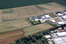Photographie aérienne de Anneau commercial à le quartier Hochstetten in Linkenheim-Hochstetten dans le département Bade-Wurtemberg, Allemagne
