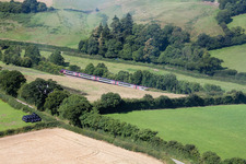Vue aérienne de Berry Pomeroy dans le département Angleterre, Grande Bretagne