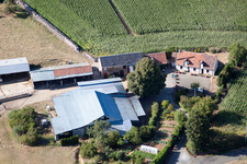 Vue aérienne de La Petite Franchaise (Apiculteur) à Coudrecieux dans le département Sarthe, France