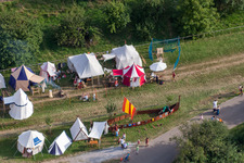 Vue oblique de Fête médiévale à Jockgrim dans le département Rhénanie-Palatinat, Allemagne