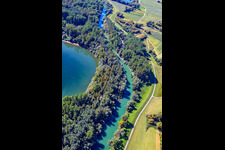 Vue aérienne de Vieux Rhin Leimersheim à Leimersheim dans le département Rhénanie-Palatinat, Allemagne
