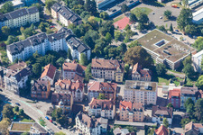 Vue aérienne de Oken-Gymnasium et Franz-Volk-Straße à Offenburg dans le département Bade-Wurtemberg, Allemagne
