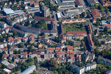 Vue aérienne de Rue de Strasbourg à Offenburg dans le département Bade-Wurtemberg, Allemagne
