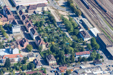 Vue aérienne de Gare ferroviaire à Offenburg dans le département Bade-Wurtemberg, Allemagne