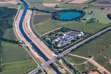 Vue aérienne de Station d'épuration de Kastengieß à le quartier Griesheim in Offenburg dans le département Bade-Wurtemberg, Allemagne