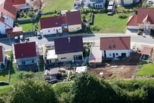 Vue d'oiseau de Nouvelle zone de développement An d. Anhaide à le quartier Schaidt in Wörth am Rhein dans le département Rhénanie-Palatinat, Allemagne