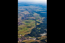 Vue aérienne de Route du bétail depuis Altenstadt à Schweighofen dans le département Rhénanie-Palatinat, Allemagne