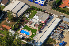 Vue aérienne de Prairies du Rhin à Hördt dans le département Rhénanie-Palatinat, Allemagne