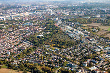 Vue oblique de Quartier Friesenheim in Ludwigshafen am Rhein dans le département Rhénanie-Palatinat, Allemagne
