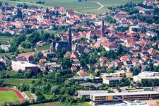 Edenkoben dans le département Rhénanie-Palatinat, Allemagne depuis l'avion