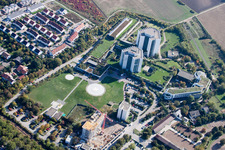 Vue aérienne de Terrain de la clinique de l'hôpital BG Klinik Ludwigshafen à le quartier Oggersheim in Ludwigshafen am Rhein dans le département Rhénanie-Palatinat, Allemagne