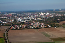 Vue oblique de Worms dans le département Rhénanie-Palatinat, Allemagne