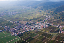 Vue aérienne de Champs agricoles et surfaces utilisables à le quartier Diedesfeld in Neustadt an der Weinstraße dans le département Rhénanie-Palatinat, Allemagne