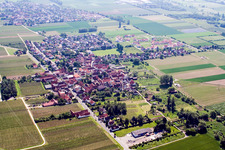 Vue aérienne de Vue sur le village à le quartier Dammheim in Landau in der Pfalz dans le département Rhénanie-Palatinat, Allemagne