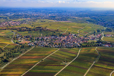 Vue aérienne de Village viticole sur le petit Kalmit vu de l'ouest à le quartier Ilbesheim in Ilbesheim bei Landau in der Pfalz dans le département Rhénanie-Palatinat, Allemagne