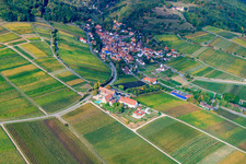 Vue aérienne de Leinsweiler dans le département Rhénanie-Palatinat, Allemagne