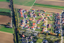 Vue aérienne de Nouvelle zone de développement sur Landauer Weg à le quartier Schaidt in Wörth am Rhein dans le département Rhénanie-Palatinat, Allemagne