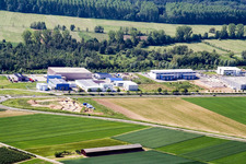 Vue oblique de Zone commerciale Ouest à le quartier Herxheim in Herxheim bei Landau dans le département Rhénanie-Palatinat, Allemagne