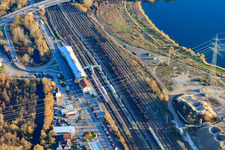 Photographie aérienne de Gare de Wörth (Rhin) à Wörth am Rhein dans le département Rhénanie-Palatinat, Allemagne