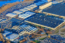 Vue aérienne de Daimler AG à Wörth am Rhein dans le département Rhénanie-Palatinat, Allemagne