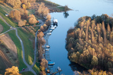 Vue aérienne de Lautermuschel à le quartier Neuburg in Neuburg am Rhein dans le département Rhénanie-Palatinat, Allemagne