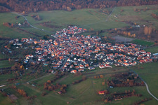 Vue d'oiseau de Quartier Büchelberg in Wörth am Rhein dans le département Rhénanie-Palatinat, Allemagne
