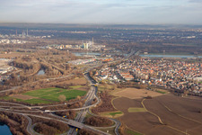 Vue oblique de Quartier Maximiliansau in Wörth am Rhein dans le département Rhénanie-Palatinat, Allemagne