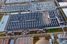 Vue aérienne de Daimler AG à Rastatt dans le département Bade-Wurtemberg, Allemagne