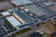 Vue oblique de Daimler AG à Rastatt dans le département Bade-Wurtemberg, Allemagne