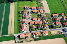Vue aérienne de Nouvelle zone de développement à Geiersching à le quartier Hayna in Herxheim bei Landau dans le département Rhénanie-Palatinat, Allemagne