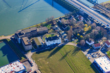 Vue aérienne de MCJ Maximiliansau à le quartier Maximiliansau in Wörth am Rhein dans le département Rhénanie-Palatinat, Allemagne