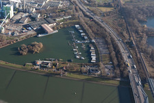 Vue aérienne de Marina à le quartier Knielingen in Karlsruhe dans le département Bade-Wurtemberg, Allemagne