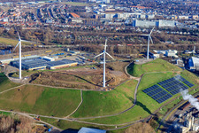 Vue aérienne de WKA à la poubelle à le quartier Rheinhafen in Karlsruhe dans le département Bade-Wurtemberg, Allemagne