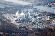 Photographie aérienne de Site de l'usine de papier Stora Enso dans le district de Maxau à le quartier Knielingen in Karlsruhe dans le département Bade-Wurtemberg, Allemagne