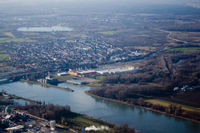 Quartier Maximiliansau in Wörth am Rhein dans le département Rhénanie-Palatinat, Allemagne hors des airs