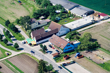 Vue aérienne de Gunther AJ Schönung Produits agricoles à Erlenbach bei Kandel dans le département Rhénanie-Palatinat, Allemagne