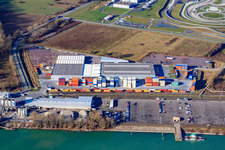 Contargo Worth au port de Wörth à le quartier Maximiliansau in Wörth am Rhein dans le département Rhénanie-Palatinat, Allemagne d'en haut
