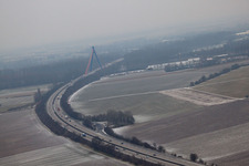 Vue aérienne de Pont autoroutier du Rhin à Speyer dans le département Rhénanie-Palatinat, Allemagne