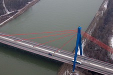 Vue aérienne de Pont autoroutier du Rhin à Speyer dans le département Rhénanie-Palatinat, Allemagne
